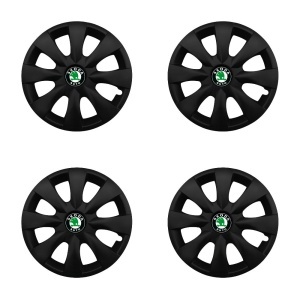 Set 4 capace roti potrivite jantelor de 15 inchi (R15) compatibile SKODA, Model - 316 Black Edition - Img 2