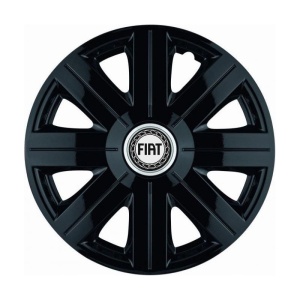 Set 4 Capace Roti, potrivite jantelor de R14, pentru Fiat, model Cosmos Negru - Img 3