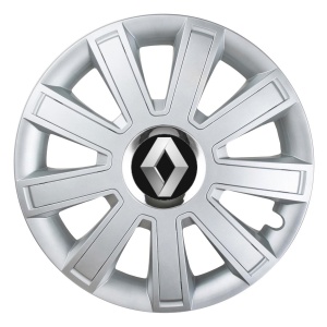 Set 4 Capace Roti, potrivite jantelor de R15, pentru Renault, model flash cromat