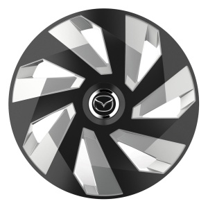 Set 4 Capace Roti, potrivite jantelor de R16, pentru Mazda, model vector black and silver