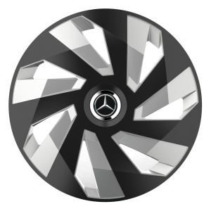 Set 4 Capace Roti, potrivite jantelor de R16, pentru Mercedes-Benz, model vector black and silver - Img 3