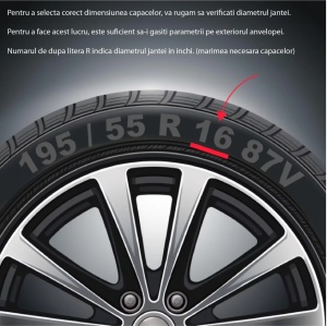 Set 4 capace roti Rex Gri-Negru R15 Compatibil Cu Fiat - Img 5