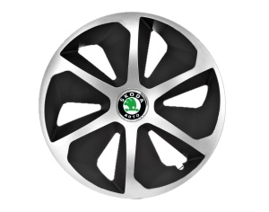 Set 4 capace roti Roco Gri-Negru R15 pentru gama auto Skoda - Img 1