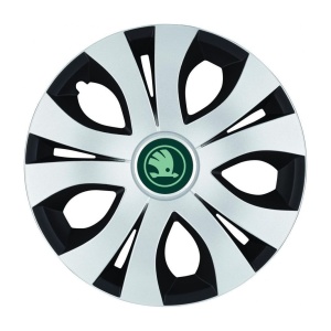 Set 4 Capace Roti Top Gri-Negru R15, Compatibil Cu Skoda Nou Verde - Img 2