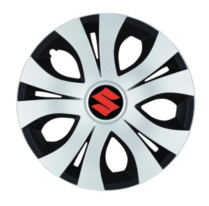 Set 4 Capace Roti Top Gri-Negru R15, Compatibil Cu Suzuki
