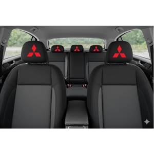 Set 5 huse tetiere negre, pentru gama auto MITSUBISHI - Img 3