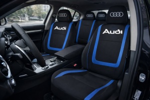 Set Huse Scaune Universale Compatibile cu Audi – Negru/Albastru - Img 2