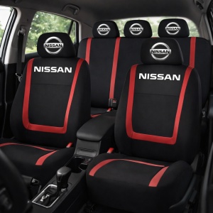 Set Huse Scaune Universale Compatibile cu Nissan – Negru/Rosu - Img 2
