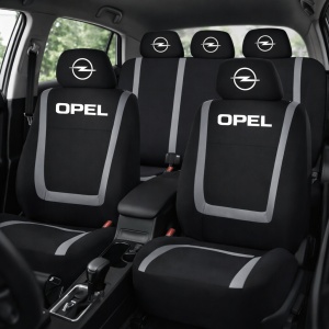 Set Huse Scaune Universale Compatibile cu Opel – Negru/Gri - Img 2
