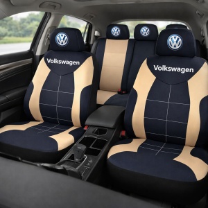 Set Huse Scaune Universale Compatibile cu Volkswagen – Negru/Crem - Img 2