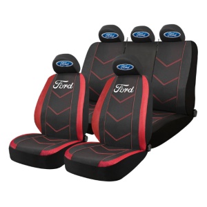 Set Huse Scaune Universale HLX6 Compatibile cu Ford – Negru/Rosu
