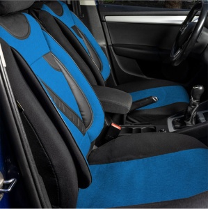 Set Huse Scaune Universale Nero Albastru Personalizate cu Skoda Nou - Img 4