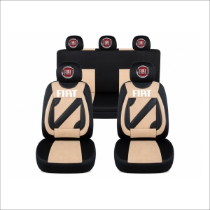 Set Huse Scaune Universale Nero Bej Personalizate cu Fiat