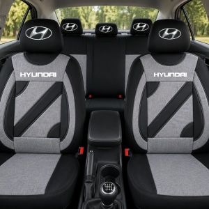 Set Huse Scaune Universale Nero Gri Personalizate cu Hyundai - Img 2
