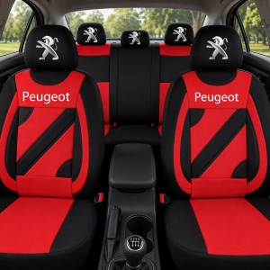 Set Huse Scaune Universale Nero Rosu Personalizate cu Peugeot - Img 2