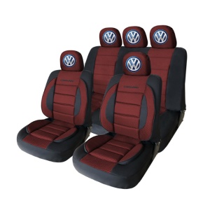 Set Huse Scaune Universale Premium Carguard Personalizate cu Volkswagen – Negru/Visiniu