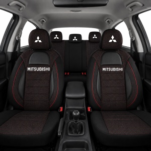 Set Huse Scaune Universale Racing, Negru Personalizate cu Mitsubishi - Img 2