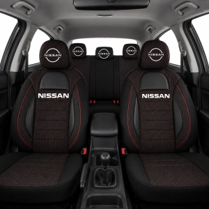 Set Huse Scaune Universale Racing, Negru Personalizate cu Nissan Nou - Img 2