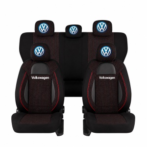 Set Huse Scaune Universale Racing Negru Personalizate cu Volkswagen