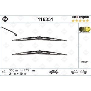 Set stergatoare auto SWF Das Original 53+48 cm pentru parbriz - Img 4