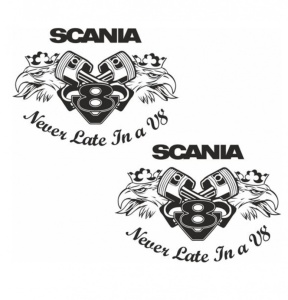 Set Stickere Scania v8 Never Late 30 cm, Creative Rey®