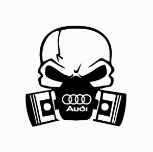 Sticker Audi Craniu 10x10 cm, Creative Rey®