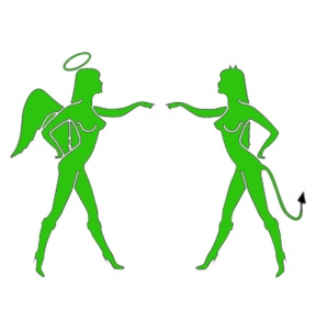 Sticker auto "Angel Babes", 23x20 cm, verde