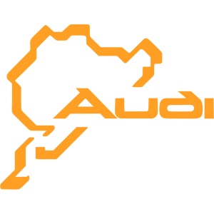 Sticker auto ''Audi pista'', 20x20 cm, portocaliu