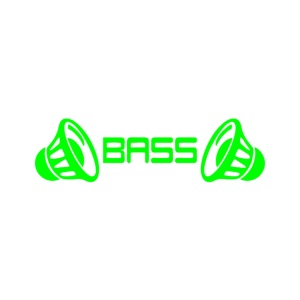Sticker auto ''Bass audio'', 23x10 cm, verde