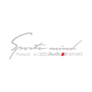 Sticker auto pentru far Audi, "Sport Mind Produced by Audi Sport" Alb-Rosu, 30 x 11 cm - Img 3