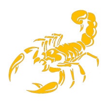 Sticker auto "Scorpion" 30x16 cm, portocaliu