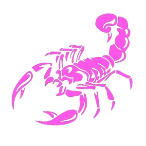 Sticker auto "Scorpion" 30x16 cm, roz - Img 2