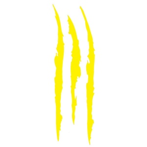 Sticker auto "Set Monster Claw", 13.4x51 cm, galben