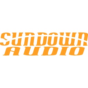 Sticker auto ''Sundown audio'', 18x8 cm, portocaliu