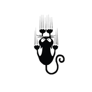 Sticker Autocolant Decorativ de Perete Pisica, 47×24 cm, Negru, Oracal