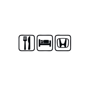 Sticker Eat Sleep Honda 15x5 cm, Creative Rey®