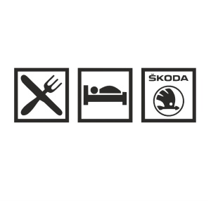 Sticker EAT SLEEP SKODA 18x5.4 cm, Creative Rey®