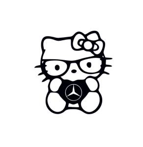 Sticker Hello Kitty Mercedes 12x11.2 cm, Creative Rey®