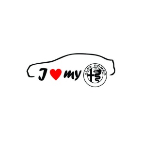 Sticker I Love My Alfa Romeo Berlina 20x7.5 cm, Creative Rey®