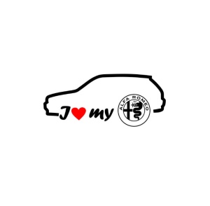 Sticker I Love My Alfa Romeo Hatchback 18x7 cm, Creative Rey®