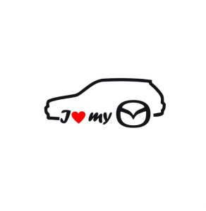 Sticker I LOVE MY MAZDA HATCHBACK 18x6.5 cm, Creative Rey®