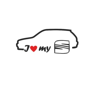Sticker I LOVE MY SEAT HATCHBACK 16x6 cm, Creative Rey®