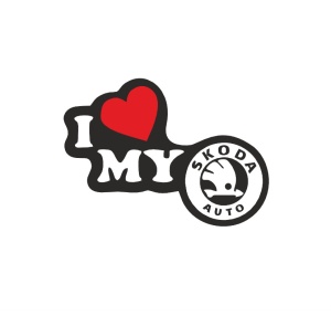Sticker I Love My Skoda 12x8.6 cm, Creative Rey®