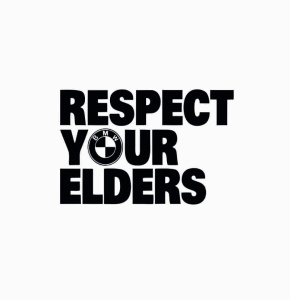 Sticker Respect Your Elder Bmw 12x8 cm, Creative Rey®