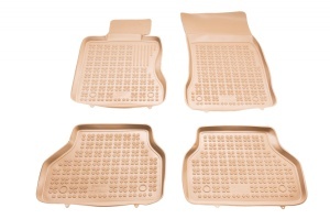 Covorase Presuri Auto Cauciuc Dedicate Bej BMW SERIA 5 E60, E61 2003 - 2010