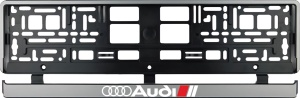Set 2 bucati, suport numar inmatriculare argintiu Audi II
