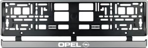 Set 2 bucati, suport numar inmatriculare argintiu Opel