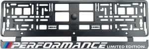 Set 2 bucati, suport numar inmatriculare Carbon, BMW Performance