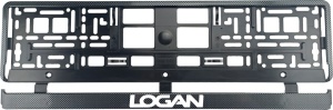 Set 2 bucati, suport numar inmatriculare Carbon, Logan