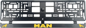 Set 2 bucati, suport numar inmatriculare Carbon, MAN IV